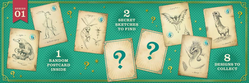 Cartes postales mystères MinaLima serie 01.